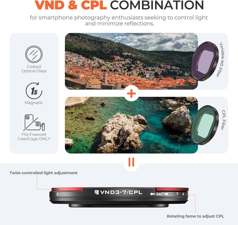 FreeWell شربا VND/CPL 3-7 توقفات متوافقة فقط مع حالات آيفون سلسلة شربا و Genius Rig Cage - Image 2